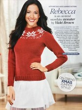 LADIES SNOWFLAKE YOKE XMAS JUMPER KNITTING PATTERN (Please Read Notes)