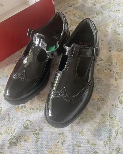 Kickers girls black patent - girls,
