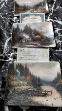 thomas kinkade end of a perfect day plates set of 3 1997 original boxed
