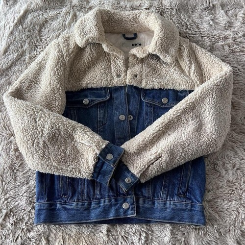 Topshop moto shearling denim - topshop,