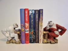 Discworld Clarecraft DW131 Ruby Bookend & DW132 Detrius Bookend - Signed & Mint