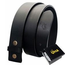 QHA Mens Snap On Leather Belt