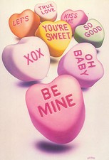 1981 PAPER MOON GRAPHICS - 'HEART CANDIES' - HEART SHAPED SWEETS WITH MESSAGES