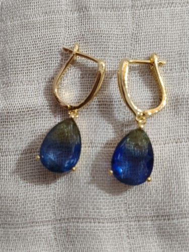 Yellow gold plated leverback - yellow,