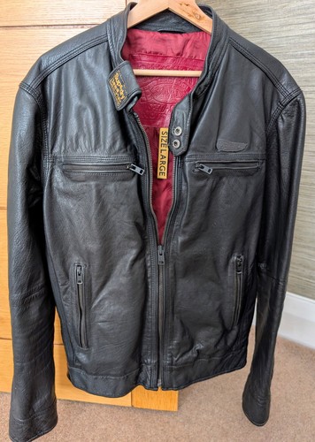 Superdry leather jacket mens - jacket, l