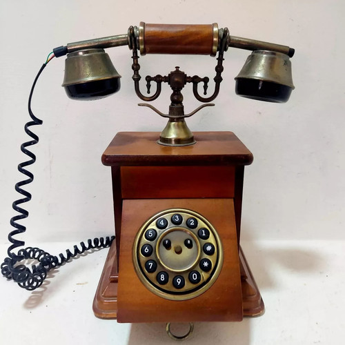 Vintage wood metal rotary - vintage, &