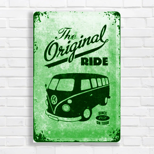 Vintage camper van - vintage, green