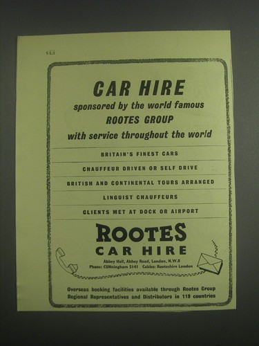 1953 rootes car hire - -,
