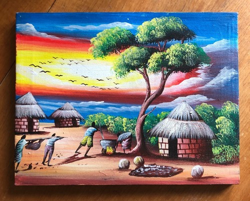Genuine african oil canvas - oil,