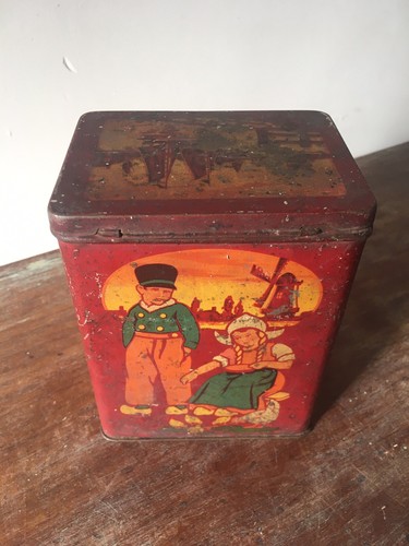 Vintage metal tin - tea, caddy