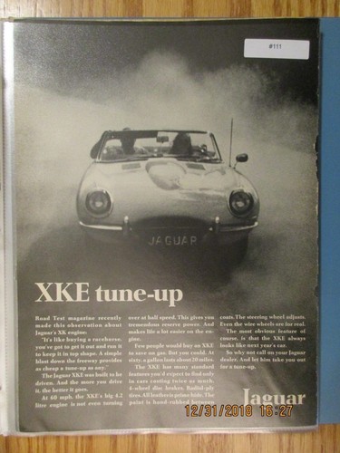 Jaguar 111 advertisement 1968 - jaguar#111,