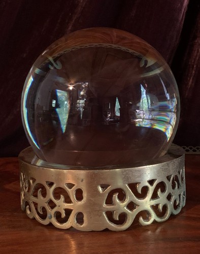 Vintage solid brass crystal - brass,