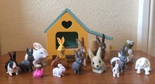 Rare Schleich Little Town Wooden Rabbit Hutch Doll House Pets w Bunny Bundle Lot