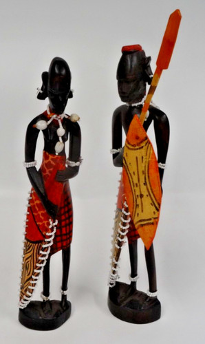 Pair wooden african - wooden,