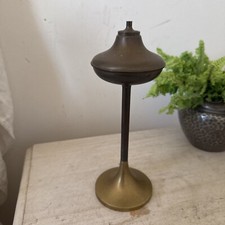 MCM Danish Retro Brass Copper Oil Lamp Modernist Design. 9 Inch Tall