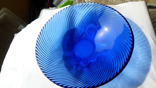 Blue glass bowl - , with
