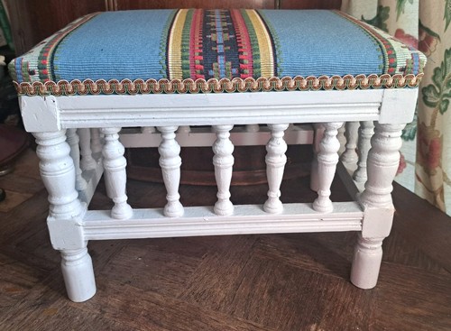 Vintage footstool turned - vintage, footstool,turned
