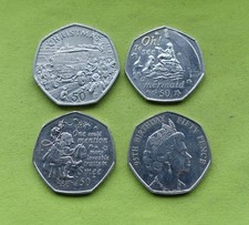 4x 50p ISLE OF MAN Manx coins