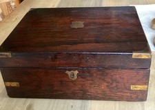 Antique Writing Slope 19th Century Rosewood Brass Mounted For Restoration