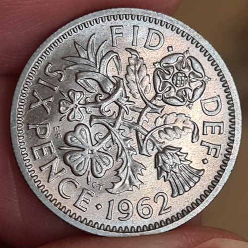 1962 uncirculated sixpence - 1962,