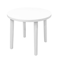 Round Garden Table Resol Tossa Plastic Outdoor Bistro Outside Dining 86cm White