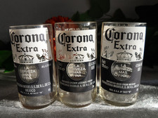 CORONA EXTRA UPCYCLED BOTTLE 330ml GLASSES PUB MAN CAVE X3