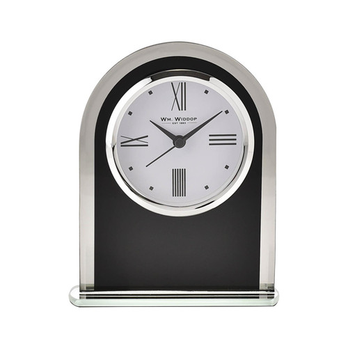 Arched black mantel clock - mantel,