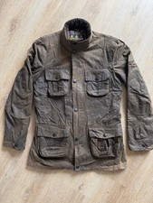 Vintage Barbour Corbridge Mens Small Olive Hooded Wax Jacket Coat Skyfall Bond