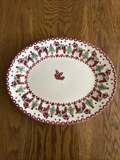 Emma Bridgewater Rare  Dala Horse Hearts Christmas Tree Small Oval Platter