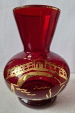 Vintage Ruby Red Glass  Vase