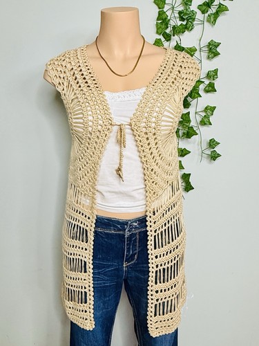 Filo cream crochet longline - filo,