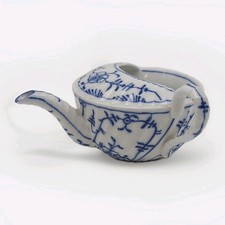 Antique Tettau Invalid Feeding Cup Blue & White Cup With Handle & Spout Germany