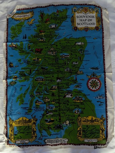 Vintage scotland souvenir map - scotland,