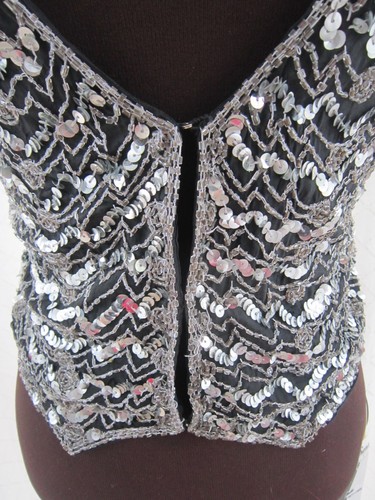 Black with silver sequined - sequined, &