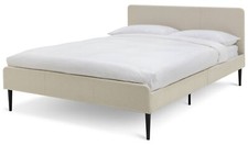 Kristopher Small Double Fabric Bed Frame - Cream