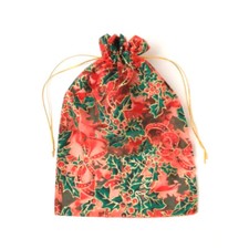 6 x Organza Gift Bags Holly