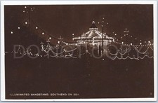 RPPC Vintage Postcard Illuminated Bandstand Southend on Sea England