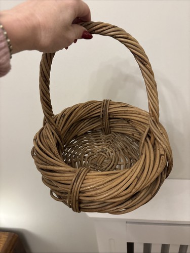 Vintage woven willow wicker - woven,