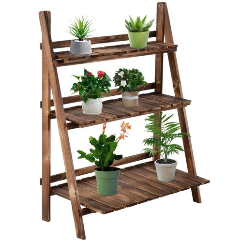 Wooden flower pot rack - flower,