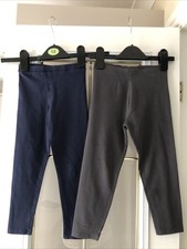 LITTLE GIRLS AGE 6 And 6/7 BLUE ABD GREY LEGGINS 