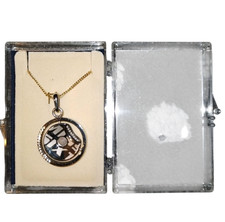 Miss Sixty Pendant Necklace Silver Gold Chain Steering Wheel Embellished Circle