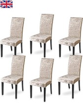 Crushed Velvet Dining Chair Covers, 6 Pcs Stretch Chair Cover Protective...6 Pcs