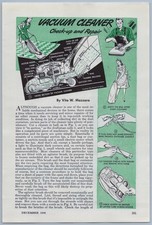 1946 Article - Vacuum Cleaner Service Repair Instructions Vintage House Cleaning