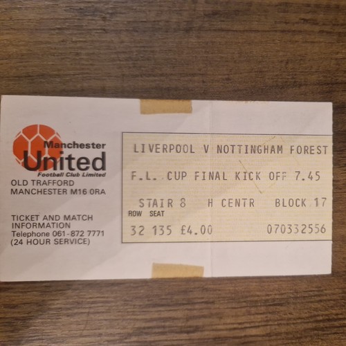 Ticket league cup final 1978 - league,