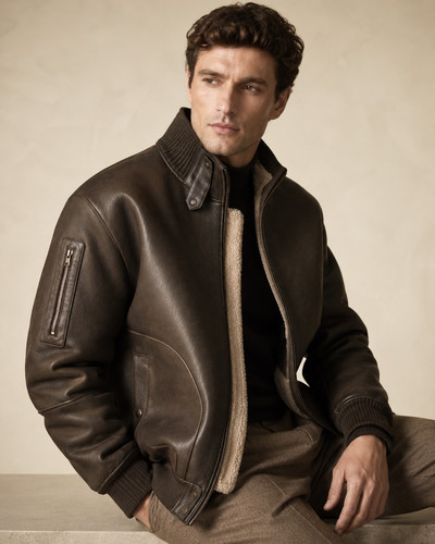Mens leather jacket - mens, shearling