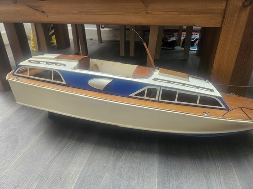 Large wooden model boat - large,