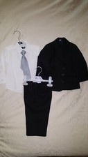 BNWT duck and dodge Baby BOYS 4 PIECE black pin stripe  SUIT Set age 6-9months 