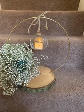 X16 Rustic Wedding Table Centrepieces with Glass Baubles and LED T-light