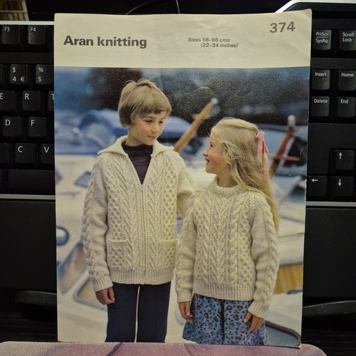 Pattern 374 aran sweater - pattern, no.
