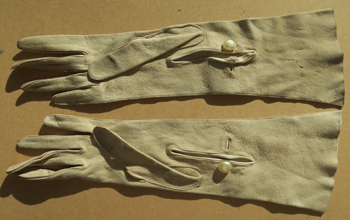 Antique long cream chamois - cream, kid